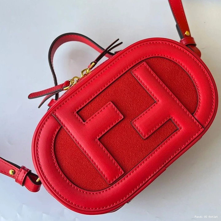Cheap HOT O'Lock In Camera Leather Fendi Case Red Calf Mini 0814